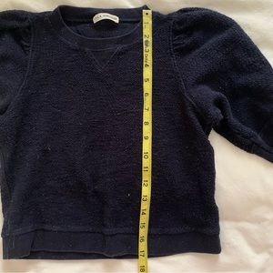 Girls Navy Blue Ulla Johnson Phoebe puff-sleeve sweater